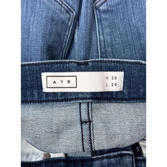 AYR Jeans 26 Womens The Riser Skinny High Waist Dark Wash Raw Hem Denim - Picture 14 of 16